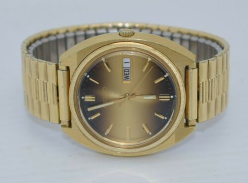 Vintage SEIKO AUTOMATIC Day & Date Gold-Tone W/R 7006-8139