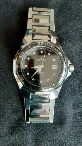 Croton diamond sale tungsten watch