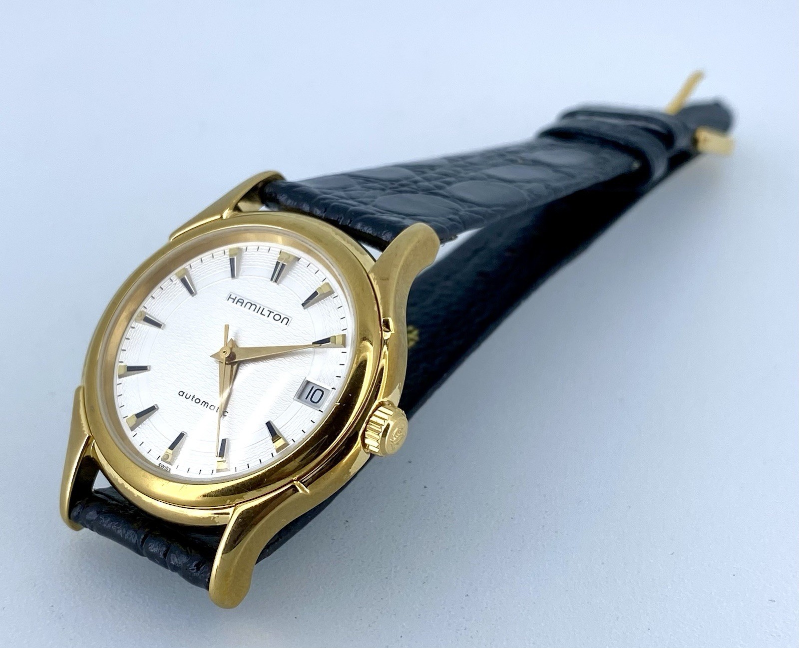 Hamilton 6238 25j Exhibition Case Back Automatic Mens Date Watch