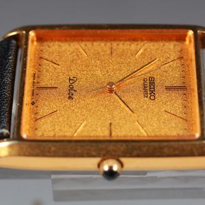 N MINT】 Vintage Seiko Dolce 9521-5090 Gold Tank Shape Men's