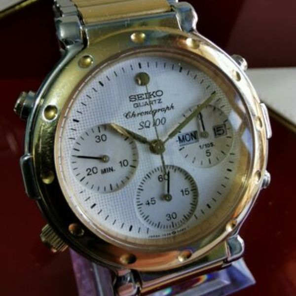 Vintage Watch Seiko Quartz Chronograph 7a38 6090 Gold No 7a28 ...