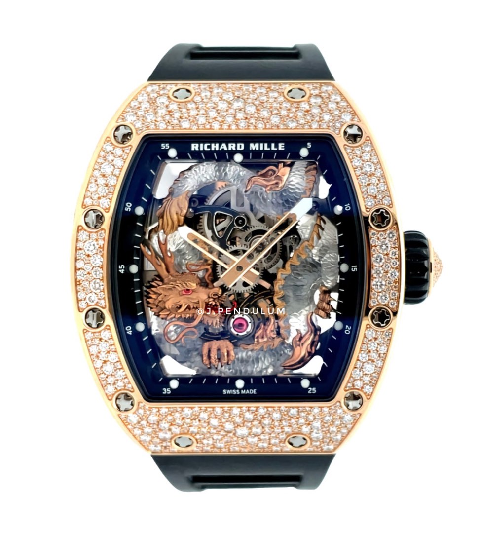 Richard Mille Jackie Chan Sapphire Dragon Rose Gold Snow Set