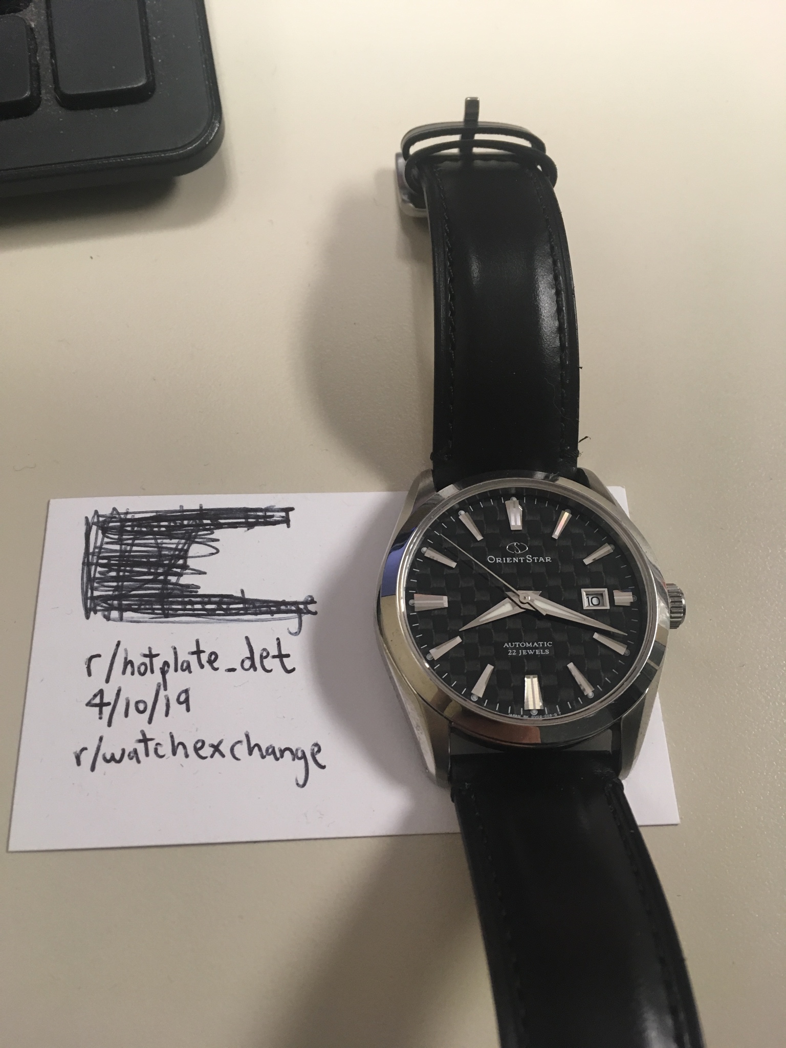 WTT WTS Orient Star Standard Date carbon fiber dial DV02002B