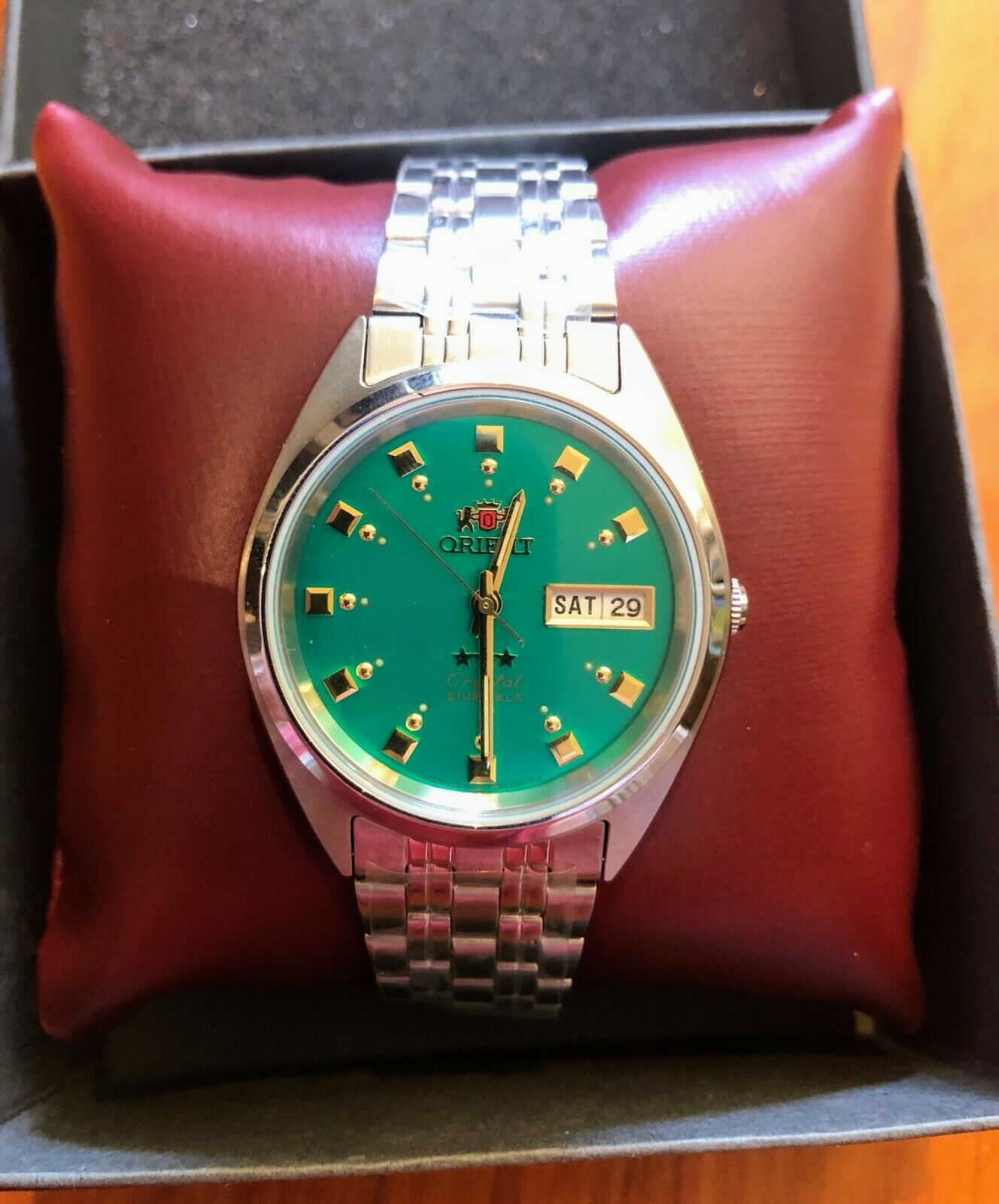 Orient 3 Star Automatic Watch FAB00009N green dial WatchCharts