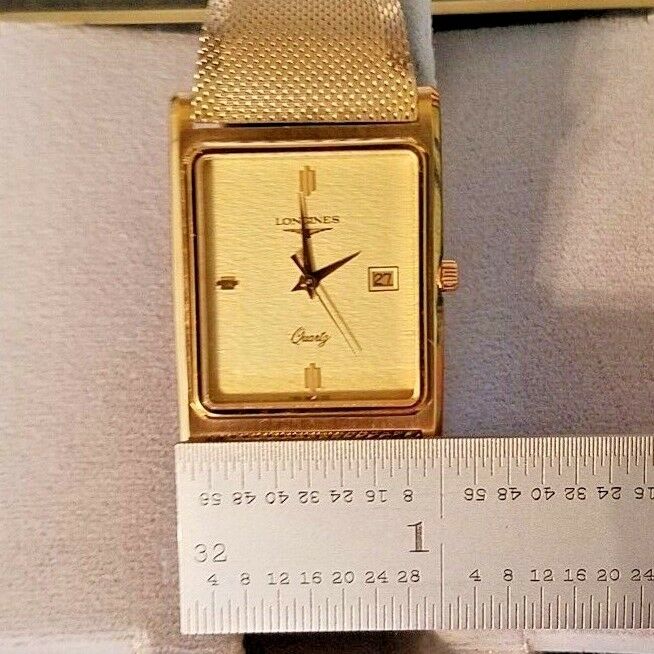 Vintage LONGINES St. MORITZ Quartz 10K Gold Plaque Dress Watch