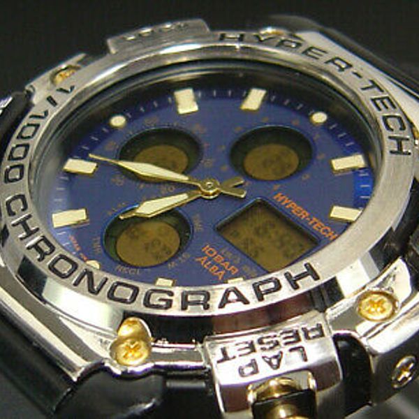 Working Seiko Alba Hyper-Tech 1/1000 Chronograph Ana Digi