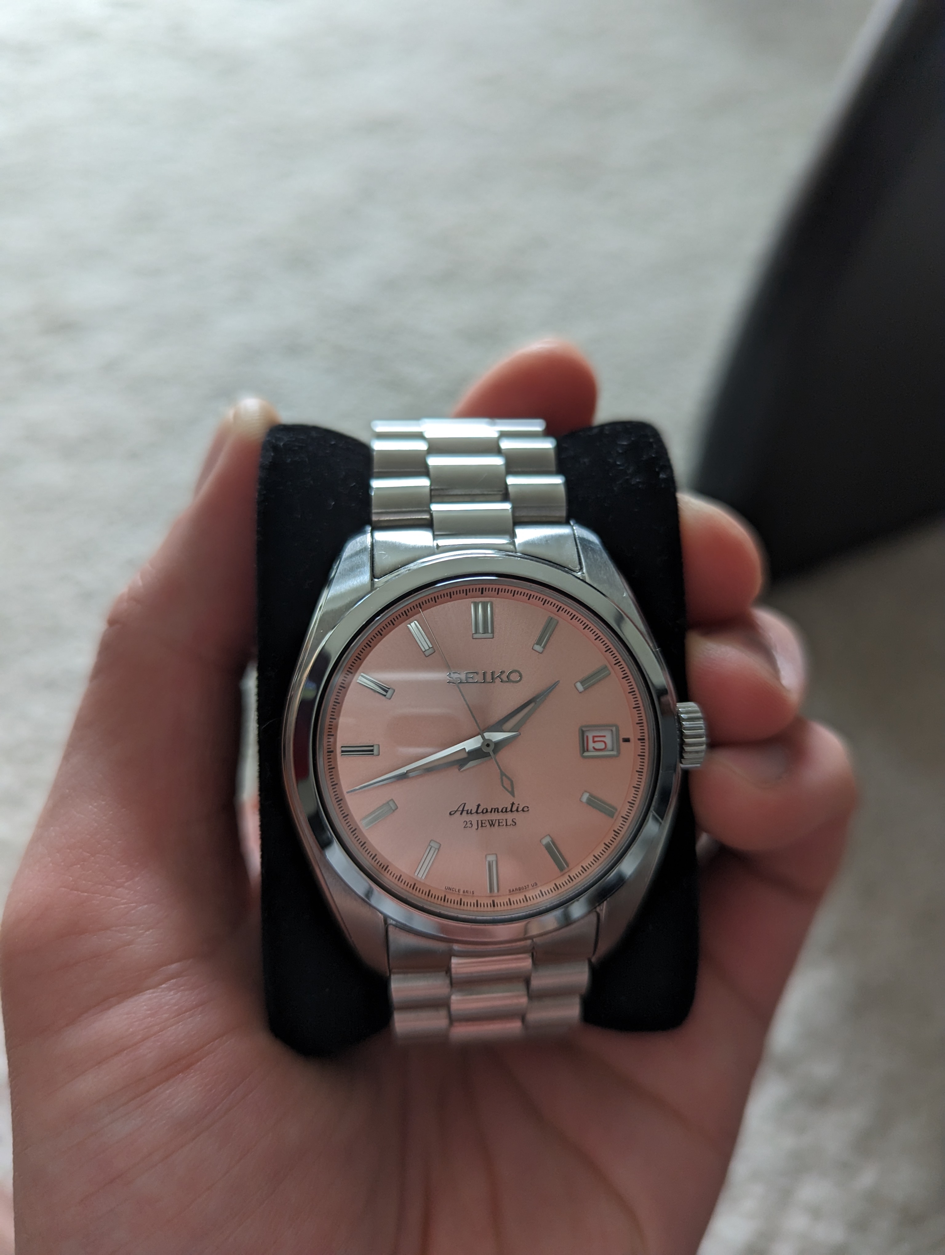 WTS][US] SARB037 (mod from SARB033) - Uncle Seiko dial, domed crystal, red  roulette date wheel, President Bracelet | WatchCharts