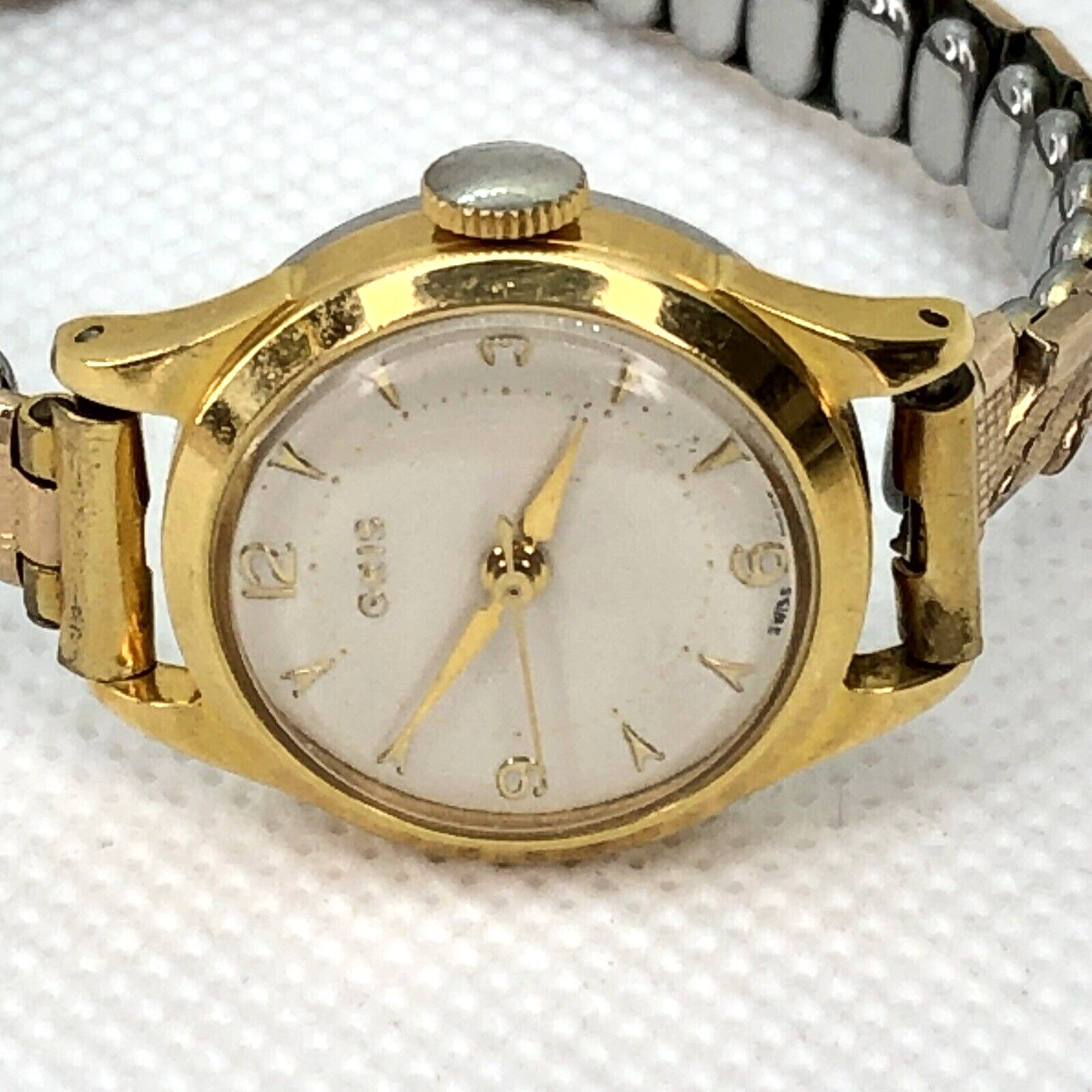 Vintage ORIS Women s Gold Plated Manual Wind Stretch Band Watch