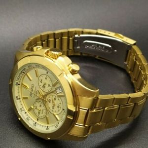 Seiko SSB112 (6T63-00G0) Chronograph Gold-Tone Stainless Steel Men's Watch  | WatchCharts