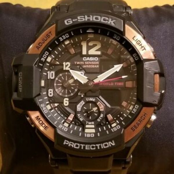 ijsje Dor Emulatie Casio G-Shock GRAVITYMASTER watch Twin Sensor WR 20 Bar GA-1100RG Mens  Watches | WatchCharts