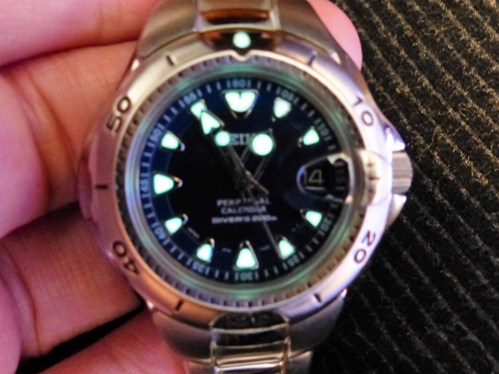 T0264 SEIKO パーペチュアル 8F35-0030 Seiko (Pipin) Perpetual calendar 200m Air diver's 8F35-0030