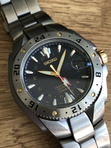 Seiko Perpetual Calendar GMT Titanium Watch 8F56-0080 - SLT046 | WatchCharts