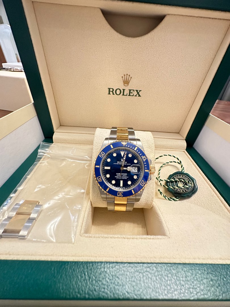 Submariner blue clearance half gold