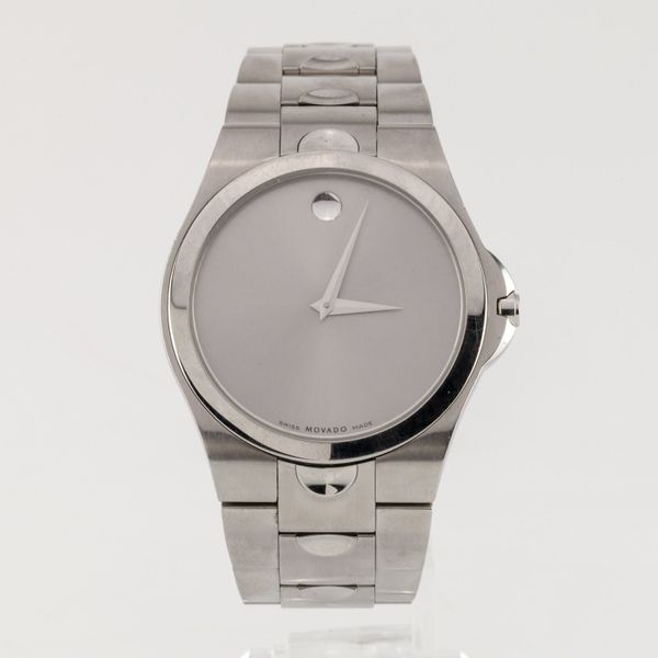 Movado Men's Stainless Steel Quartz Museum Dial Watch 84 E7 1850