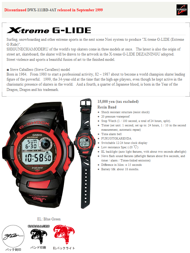 G-SHOCK DWX-111BD-4AT Steve Caballero