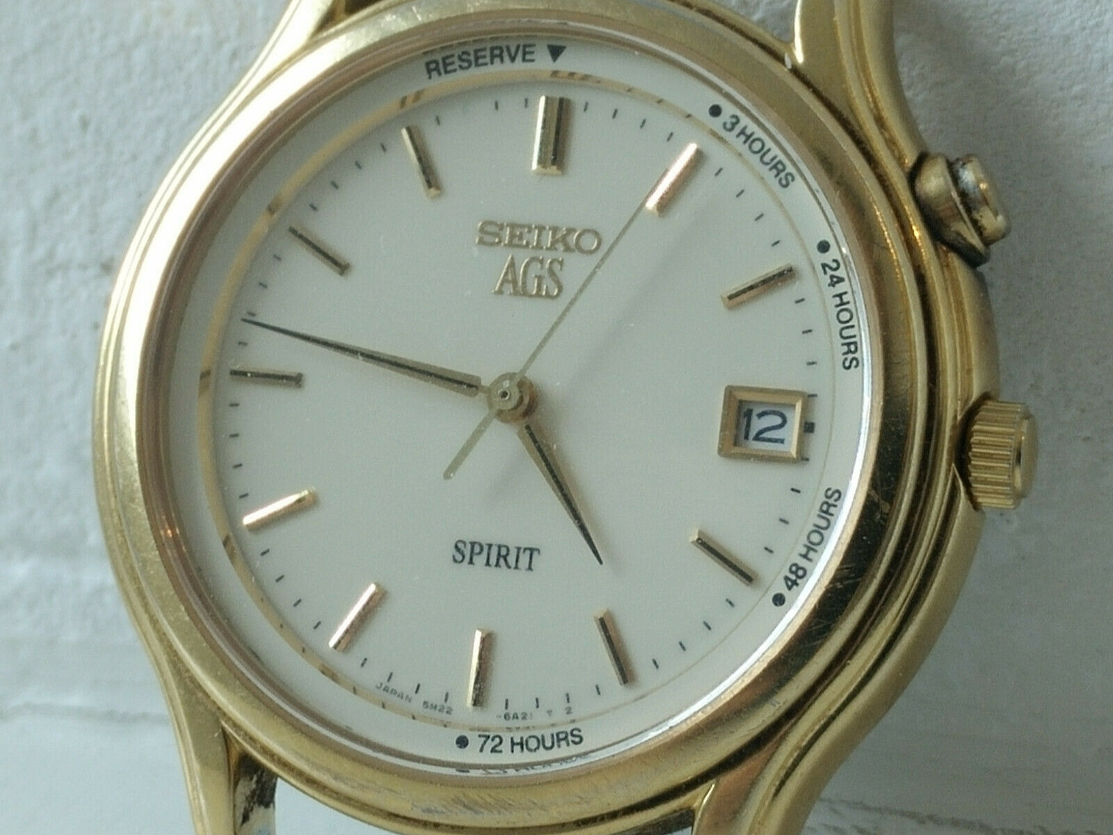 SEIKO Spirit 5M22-6A10 エコドライブ時計 Vintage Seiko Spirit AGS 5M22 6A10 Semi-automatic Men Quartz