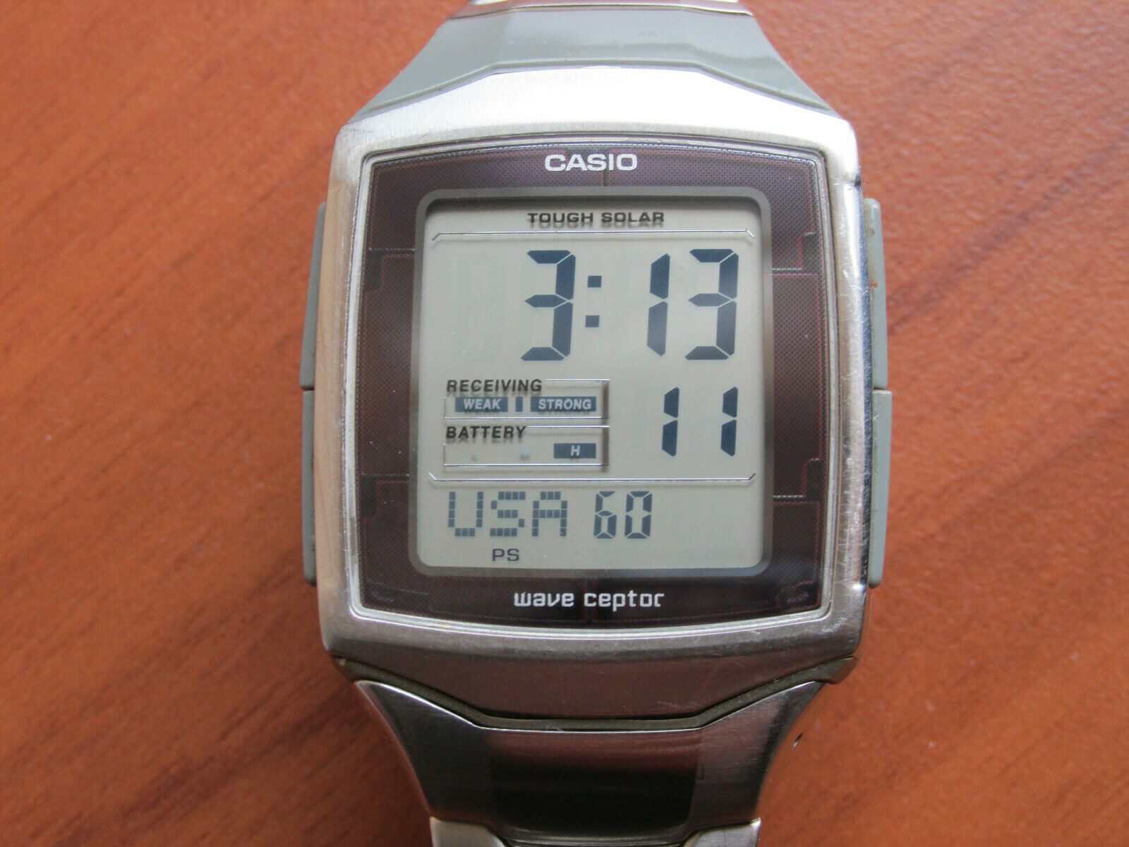 VINTAGE CASIO WVH-500J WAVE CEPTOR-USA/JAPAN SOLAR E-DATA SAPPHIRE