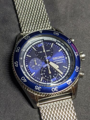 Seiko chronograph blue dial 7t92-0th0 | WatchCharts Marketplace