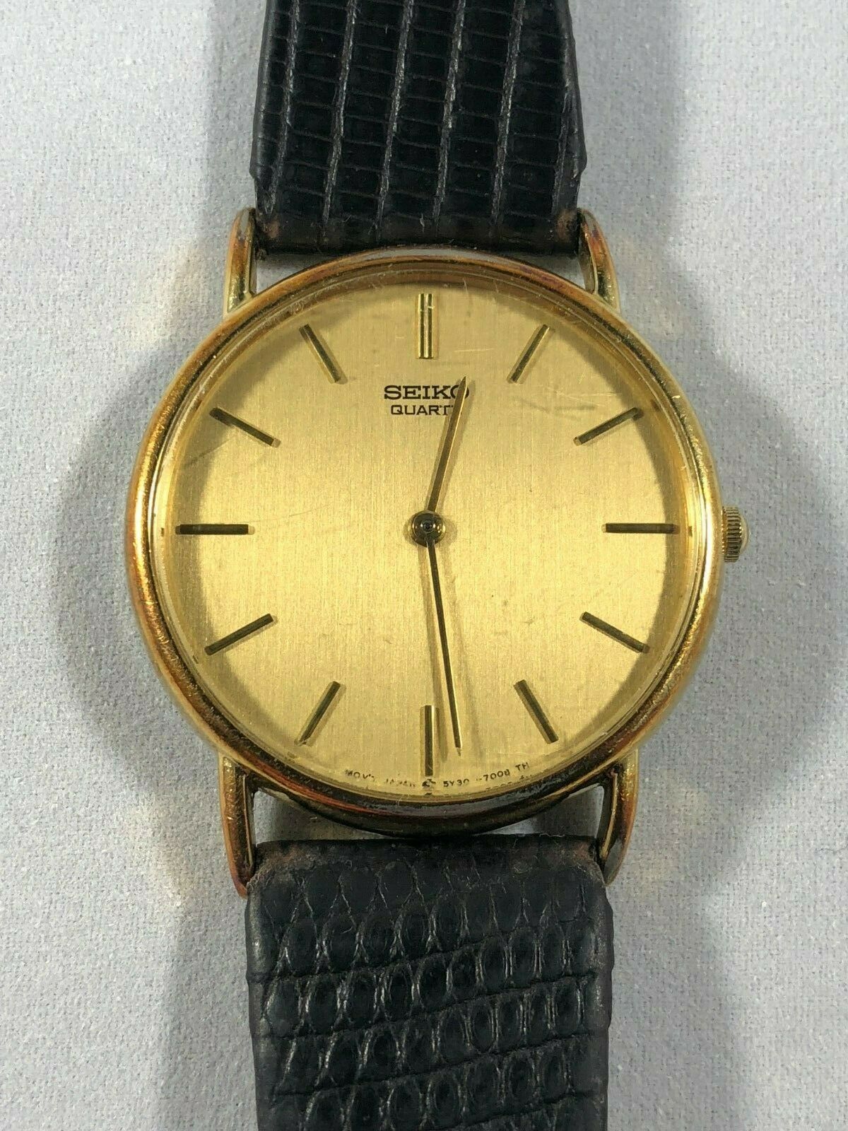 Seiko Quartz 5Y30 7009 Gold Plated Stainless Steel Back