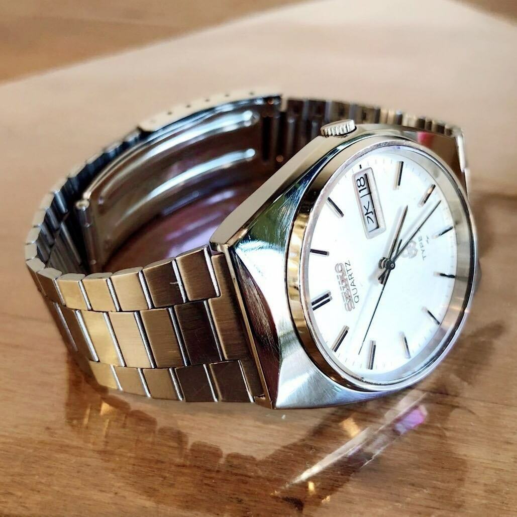 Seiko Type II Quartz 7123-7000 Vintage White Dial Good