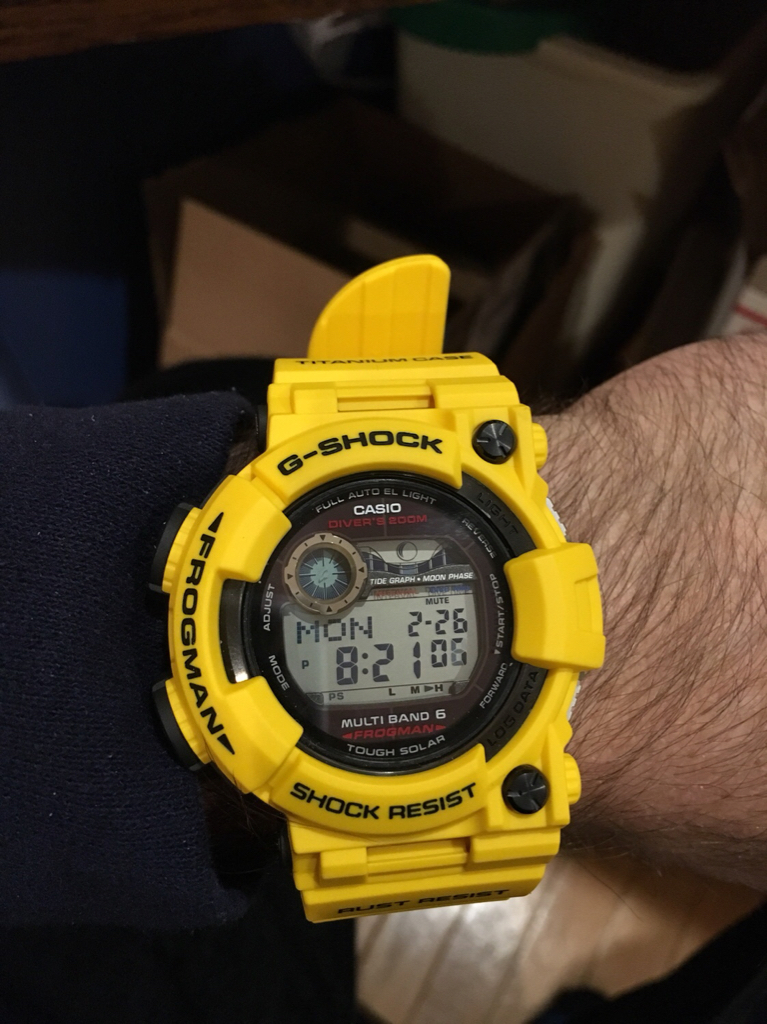 Casio G-Shock Frogman GWF-1000 with Lightning Yellow resin 