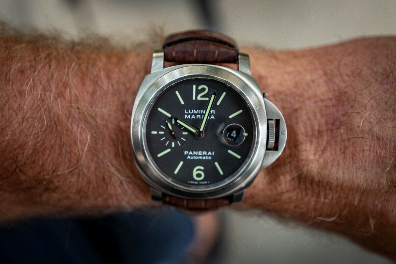 Panerai PAM 240 Titanium 44mm Luminor Marina Automatic Tobacco brown dial WatchCharts