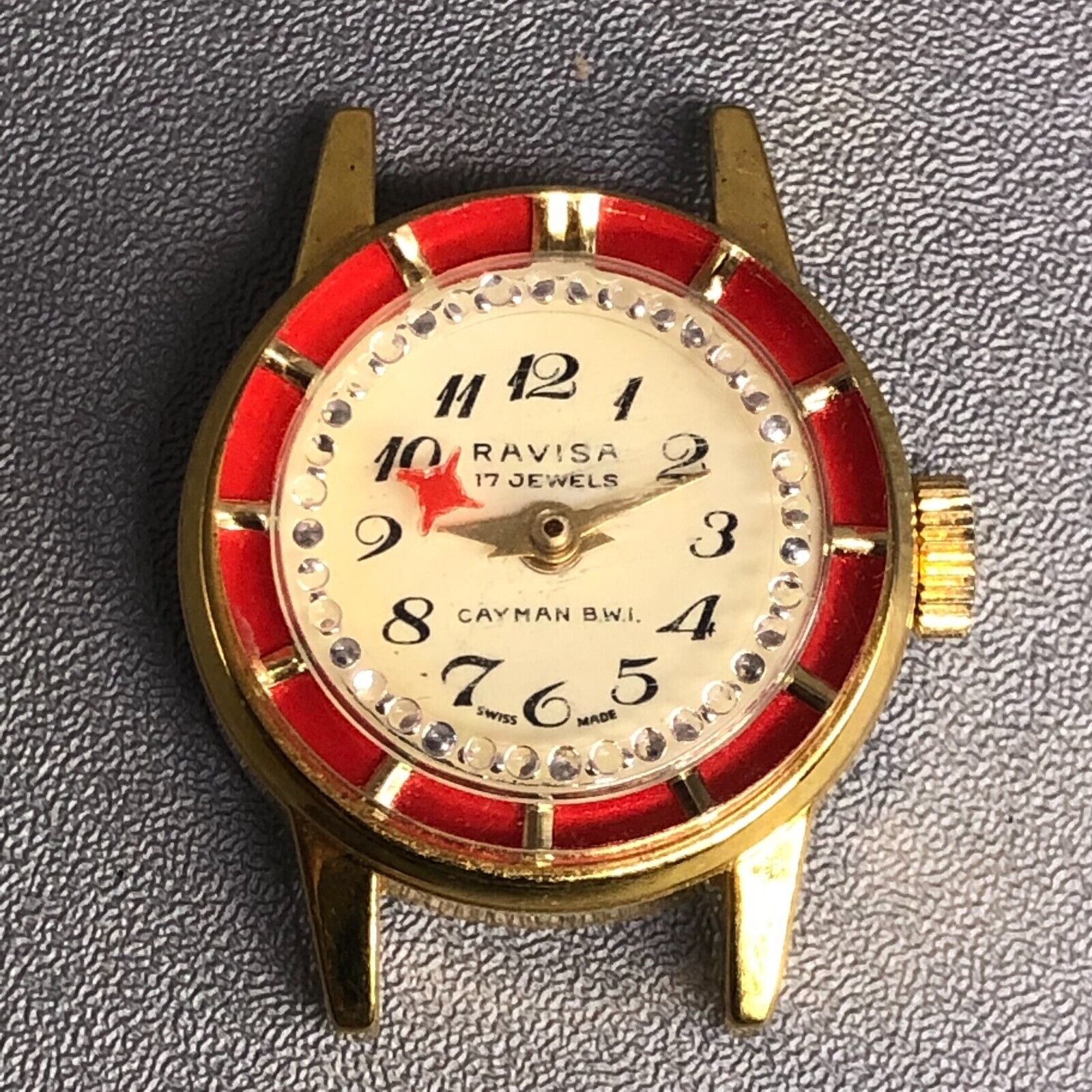 RAVISA 27mm GoldTone 17 Jewels Swiss Mechanical Hand Wind Watch Suede Black Band RAVISA Women main image 2