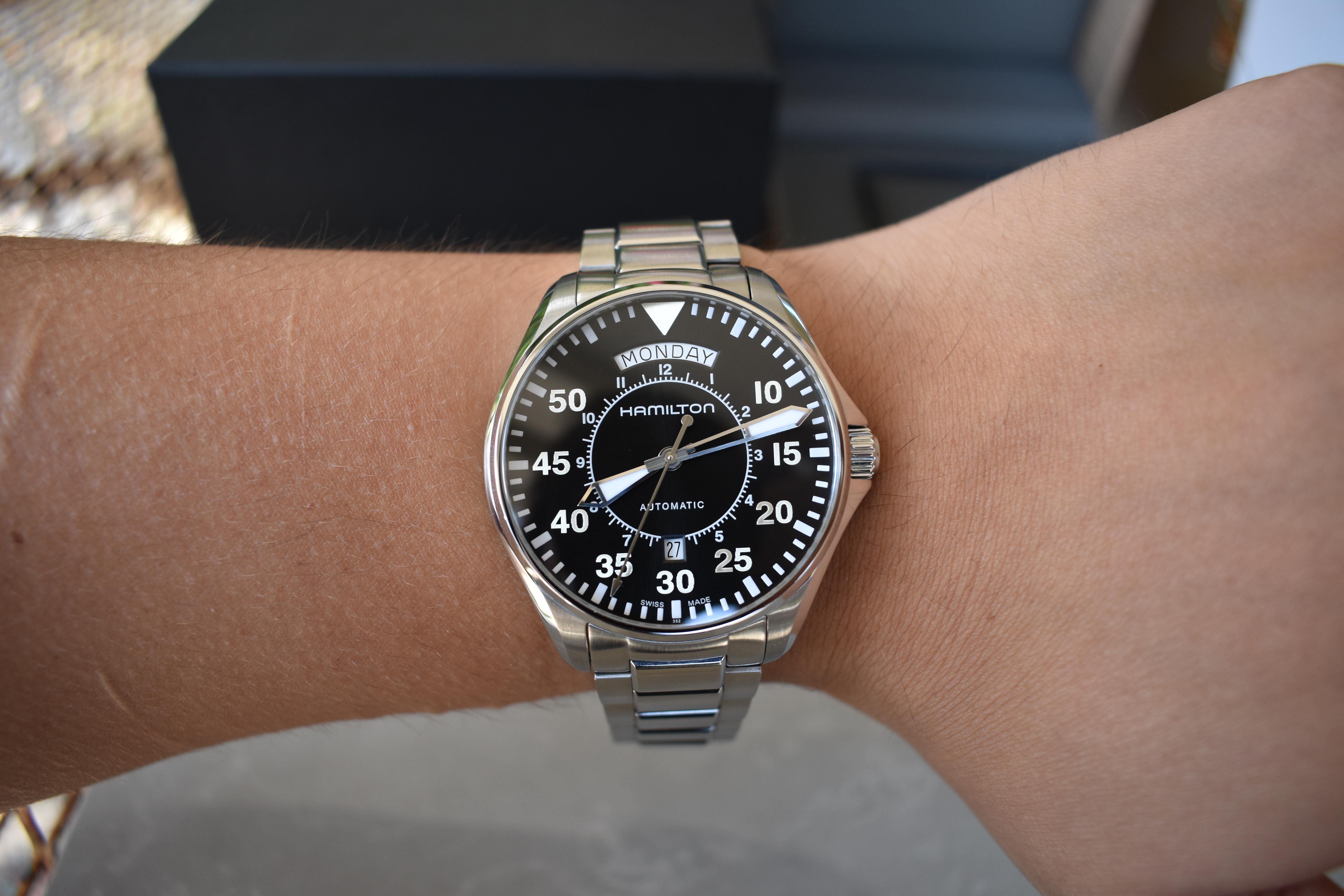 Hamilton khaki pilot day date online interstellar