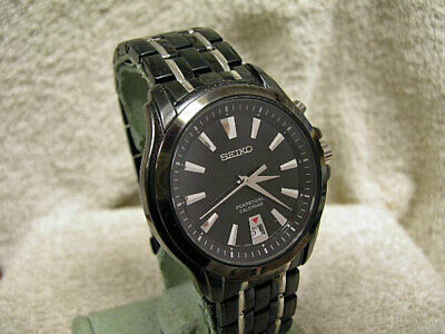 Seiko Perpetual Calendar 6A32 00T0 Black Anodized two tone case