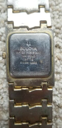 Bulova 185776 18k gold plated w diamond womans watch needs battery WatchCharts Marketplace