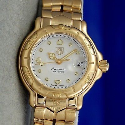 Ladies Tag Heuer 6000 SOLID 18K GOLD Watch Automatic White