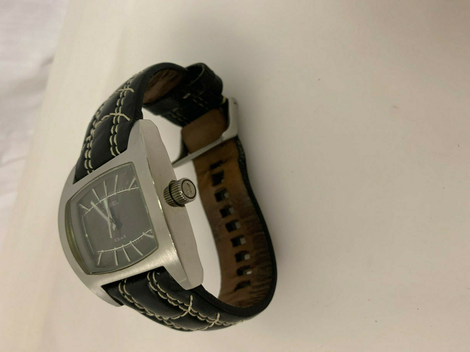 Diesel DZ-2061 Mens Watch with Leather Strap, Used, Works