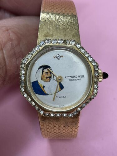 RARE Gold Plated RAYMOND WEIL President Saddam Hussein Iraq Watch