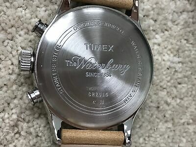 Timex The Waterbury Indiglo CR2016 Brown Leather Strap Watch With