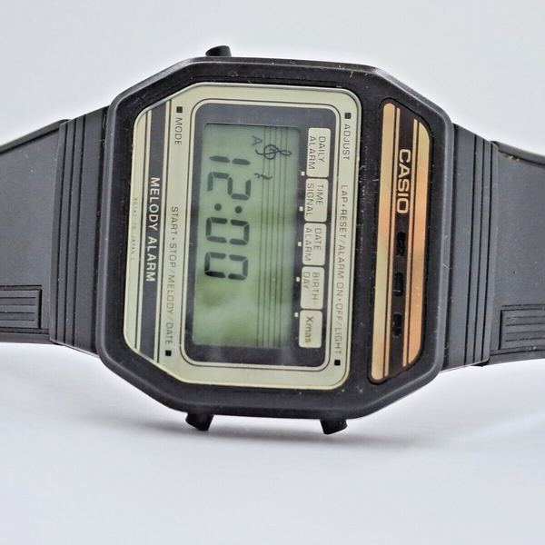 XRARE CASIO MELODY 142 M-32 ALARM QUARTZ JAPAN VTG WATCH FULLY WORK ...