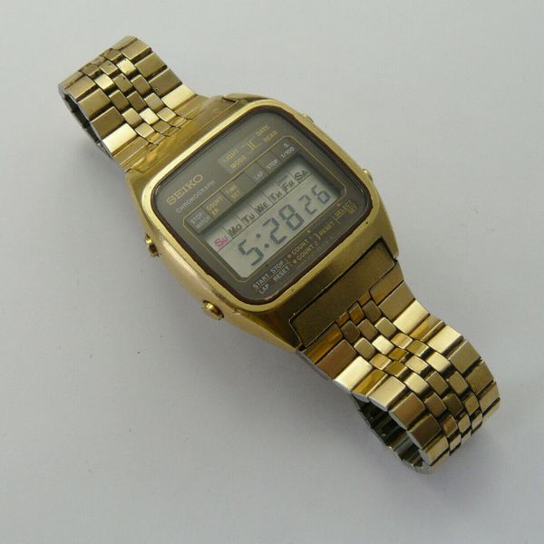 VINTAGE 1980s SEIKO A127-5010 GENTS LCD CHRONOGRAPH GOLD PLATED QUARTZ  WATCH VGC | WatchCharts