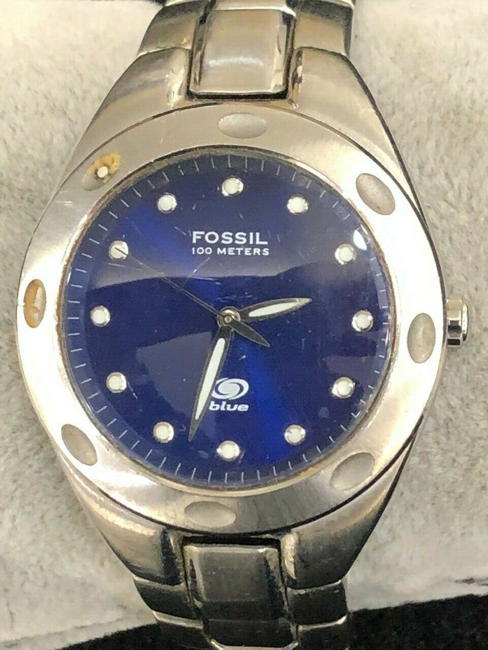Ladies FOSSIL Blue Steel AM-3349 100 M Silver Tone Watch New  display picture 1