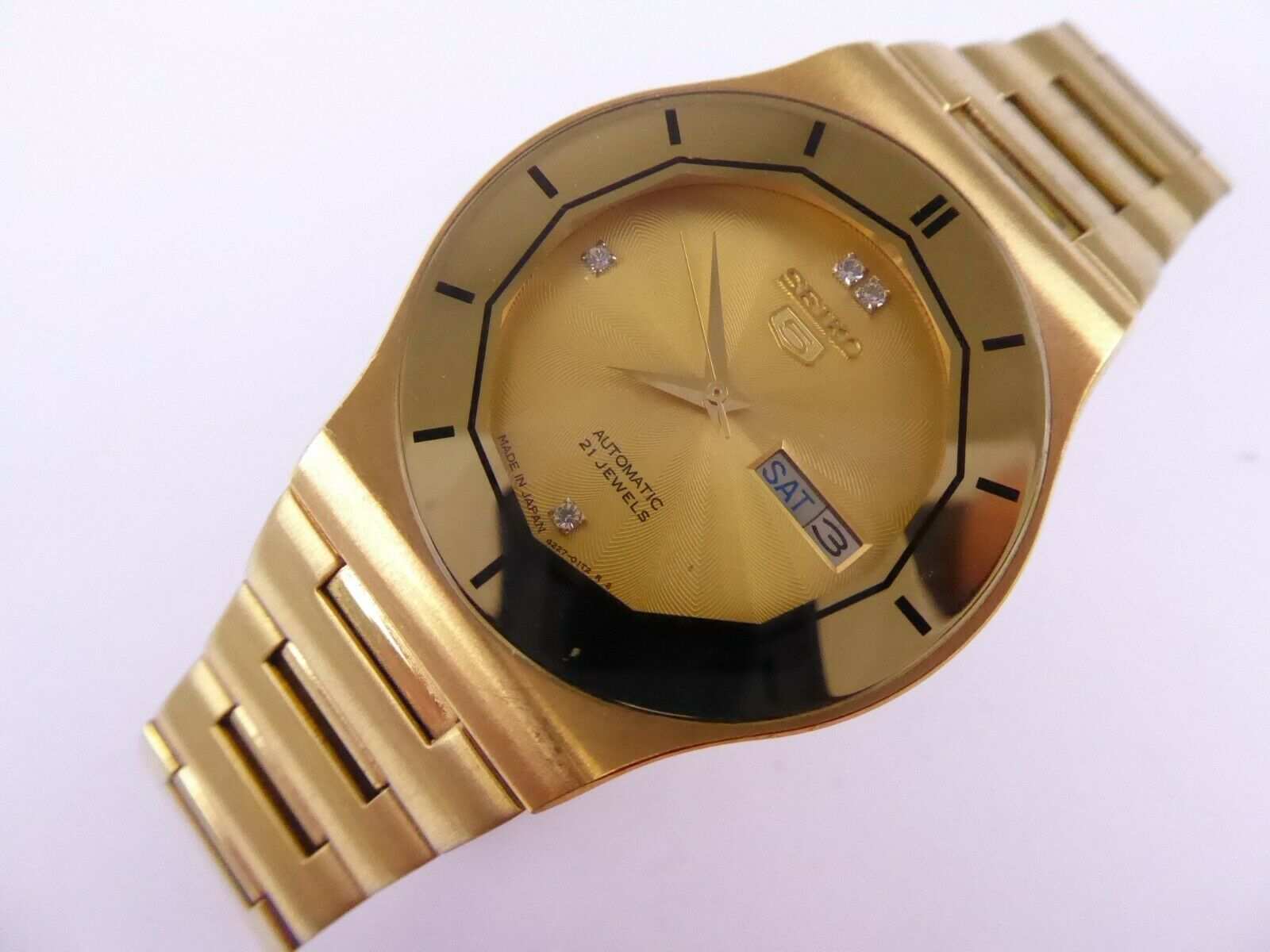 Vintage Seiko 5 Automatic 21 Jewel Diamond Set Wrist WATCH 351434 