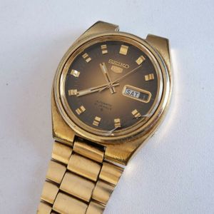 Vintage SEIKO 5 Automatic Men's Gold Plated Watch - 6119-7460 | WatchCharts
