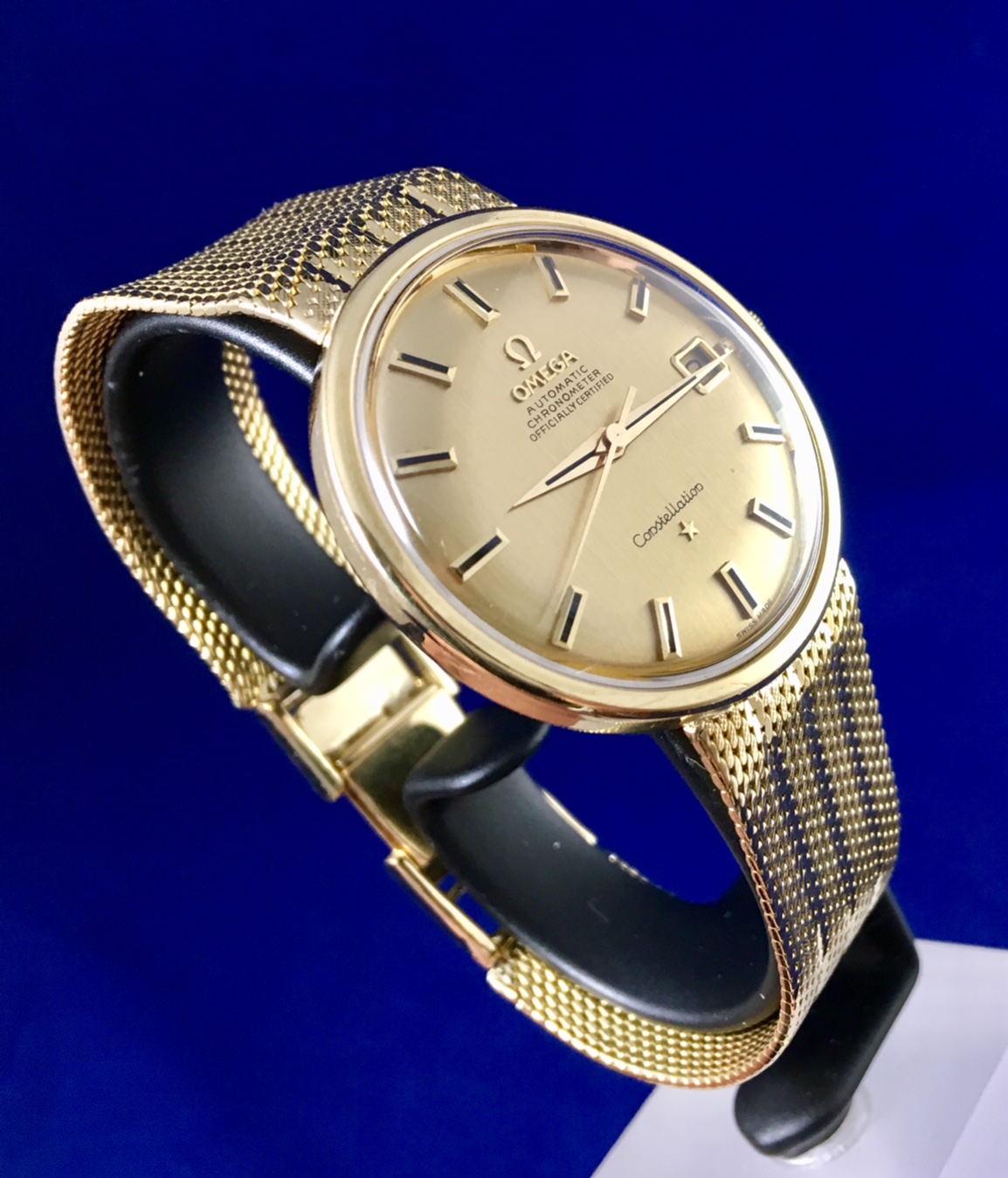 Vintage omega constellation 18k gold clearance watch