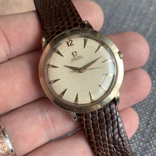 OMEGA 時計 Watch 1954 Omega Ref. 6278-9 RARE Waffle Dial Automatic Cal. 500 17J