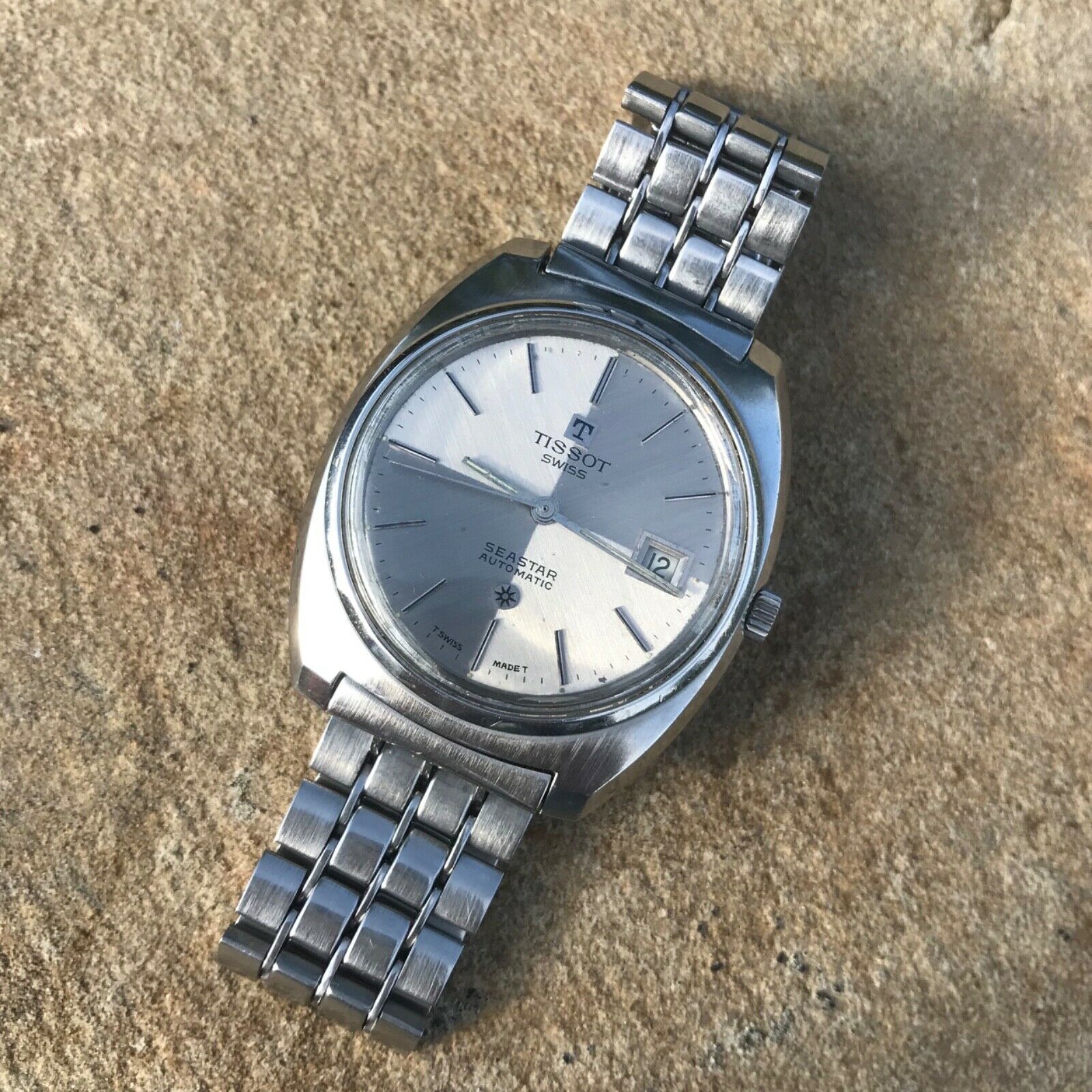 Superb vintage 1970 s Tissot Seastar 44520 7 Harlequin dial 2481