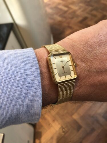 Junghans Gold Coloured Vintage Quartz Tank Style Watch