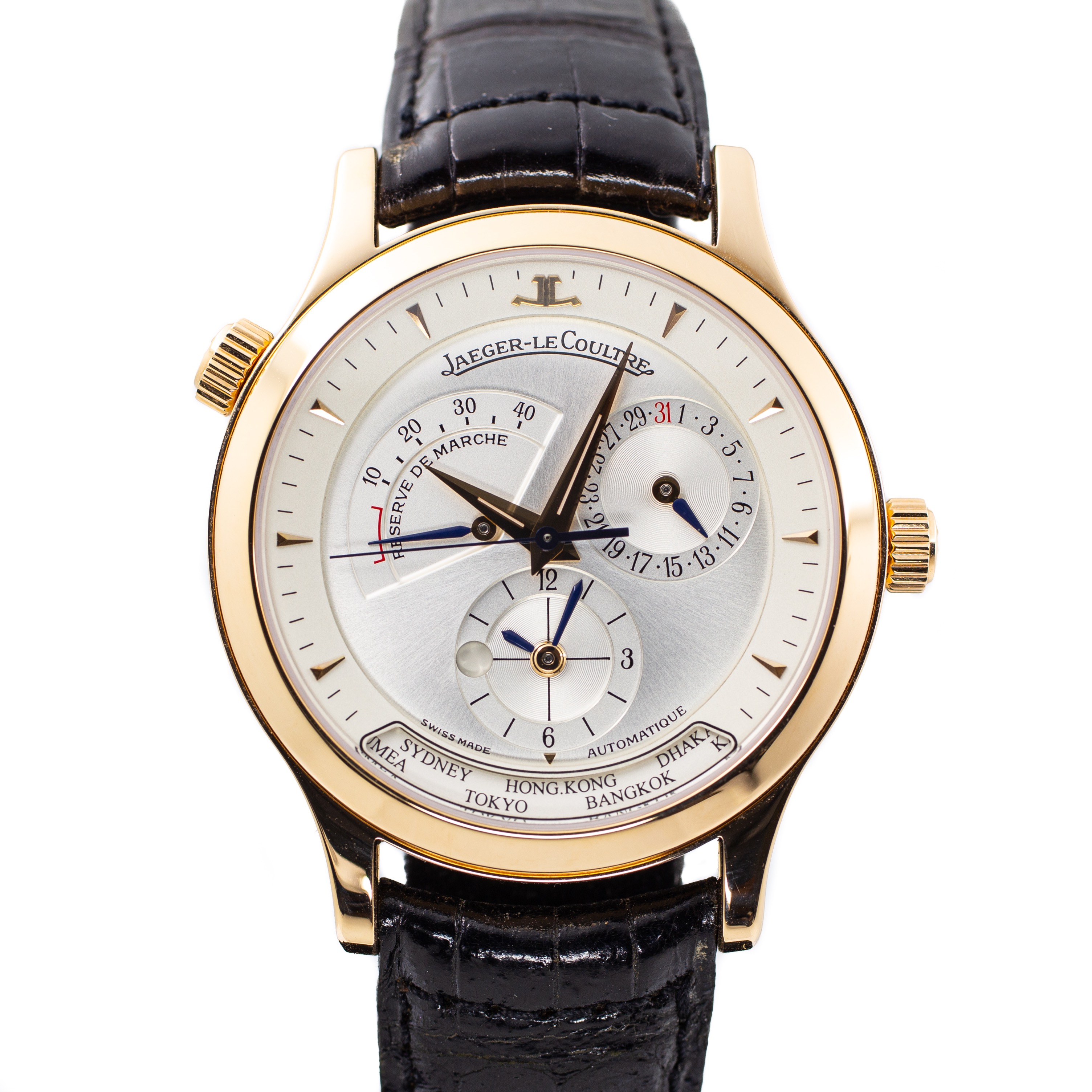 Preowned Jaeger LeCoultre Master Control Geographic in Rose Gold