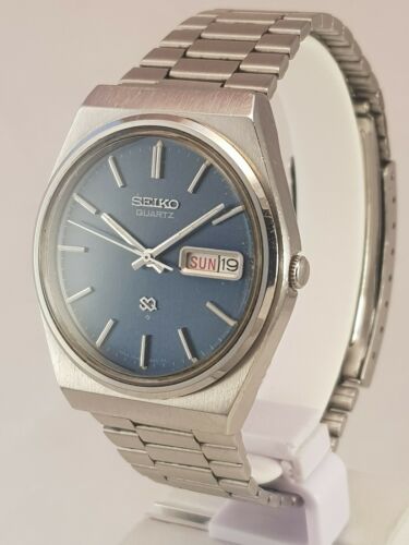 GENT S VINTAGE 1979 SEIKO SQ JAPAN 7546 8370 QUARTZ STAINLESS BLUE