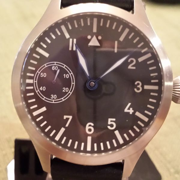 SOLD TICINO 44mm Hand Wind Pilot Watch w/ 2 Jurgens straps. WatchCharts