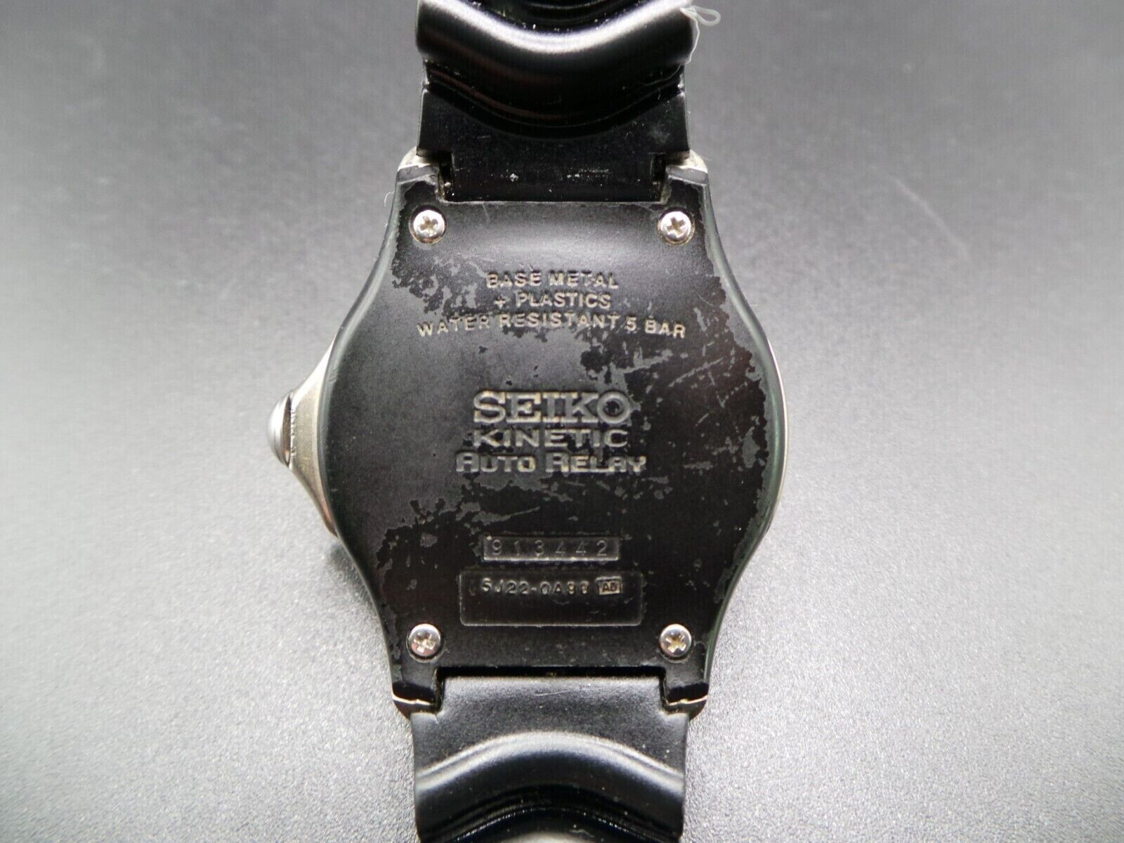 SEIKO Kinetic Auto Relay 5J22-0A90 WR50M Mens Watch WR50M c