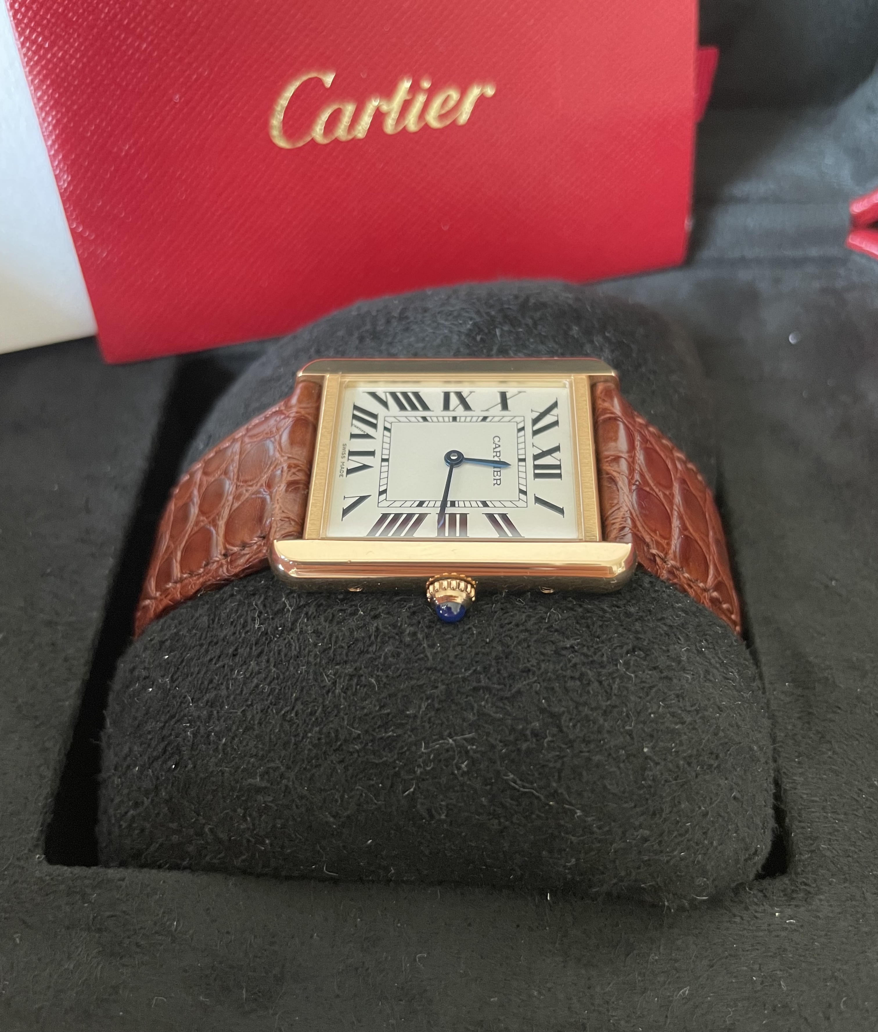 Cartier tank solo gold on sale large