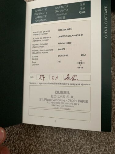 Audemars Piguet Box With Chronograph Paper And Warranty