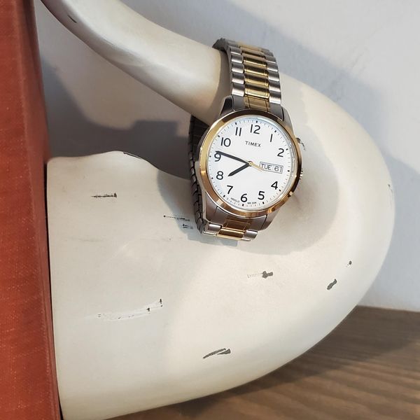 Timex South Street – Orologio Sportivo Uomo, Quadrante Oro Con Numeri Arabi, Cinturino A Espansione